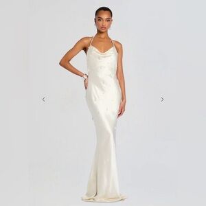 Retrofete Ivory Backless Gown